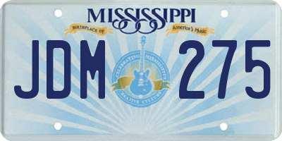 MS license plate JDM275