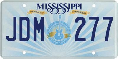 MS license plate JDM277