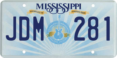 MS license plate JDM281