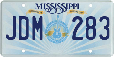 MS license plate JDM283