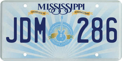 MS license plate JDM286
