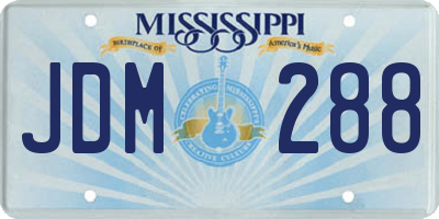 MS license plate JDM288