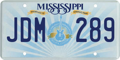 MS license plate JDM289