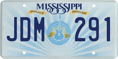 MS license plate JDM291