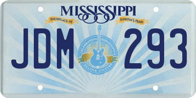 MS license plate JDM293