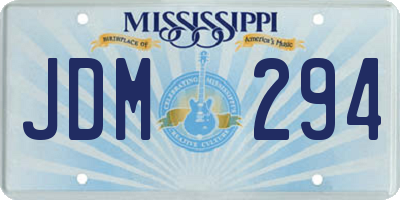 MS license plate JDM294