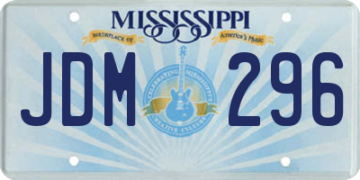 MS license plate JDM296