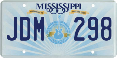 MS license plate JDM298