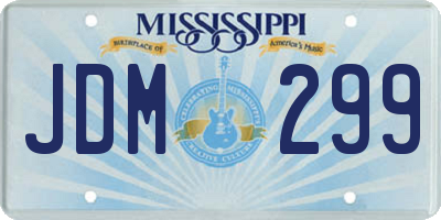 MS license plate JDM299