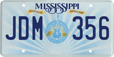 MS license plate JDM356