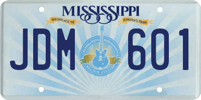 MS license plate JDM601