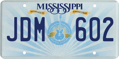 MS license plate JDM602