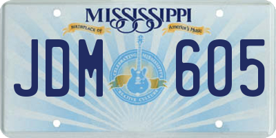 MS license plate JDM605