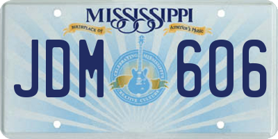 MS license plate JDM606