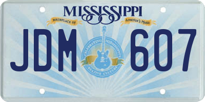 MS license plate JDM607
