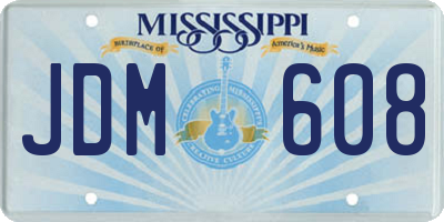 MS license plate JDM608