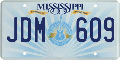 MS license plate JDM609