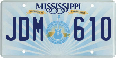MS license plate JDM610