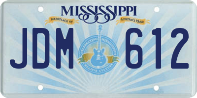 MS license plate JDM612
