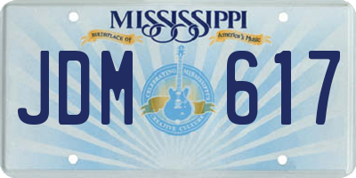 MS license plate JDM617