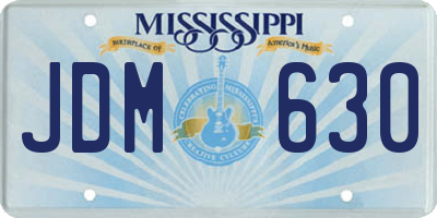 MS license plate JDM630