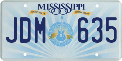 MS license plate JDM635