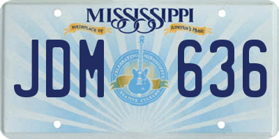 MS license plate JDM636