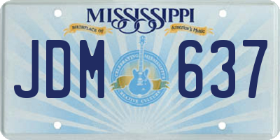 MS license plate JDM637