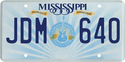 MS license plate JDM640
