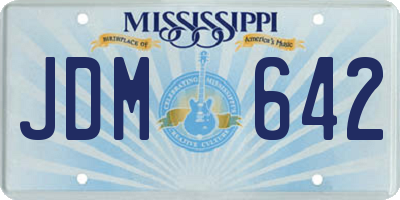 MS license plate JDM642