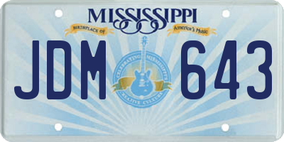 MS license plate JDM643