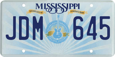 MS license plate JDM645