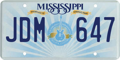 MS license plate JDM647