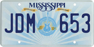 MS license plate JDM653