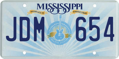 MS license plate JDM654