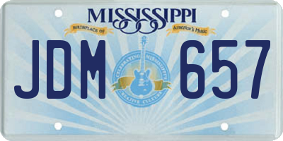 MS license plate JDM657