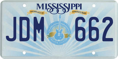 MS license plate JDM662