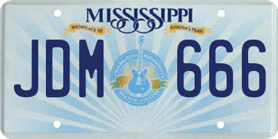 MS license plate JDM666