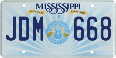 MS license plate JDM668