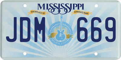 MS license plate JDM669