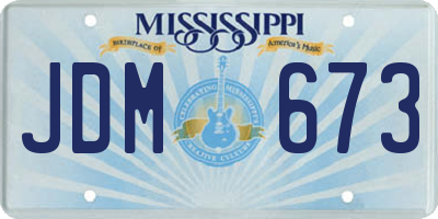 MS license plate JDM673