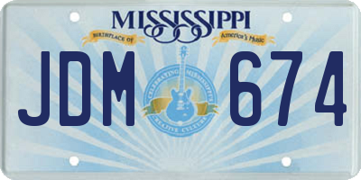 MS license plate JDM674