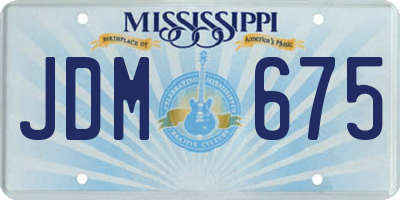 MS license plate JDM675
