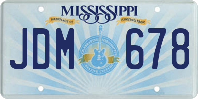 MS license plate JDM678