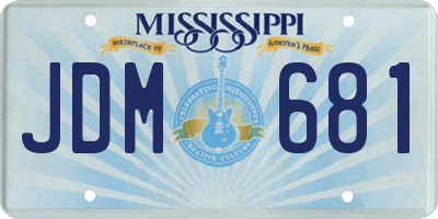 MS license plate JDM681
