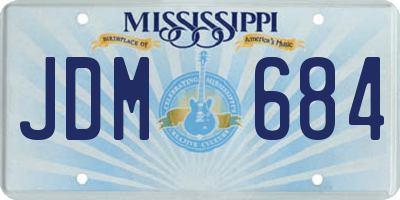 MS license plate JDM684