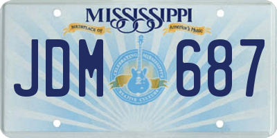 MS license plate JDM687