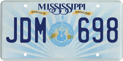 MS license plate JDM698