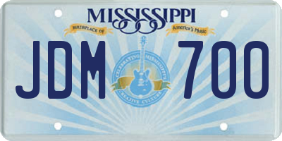 MS license plate JDM700