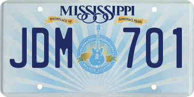 MS license plate JDM701